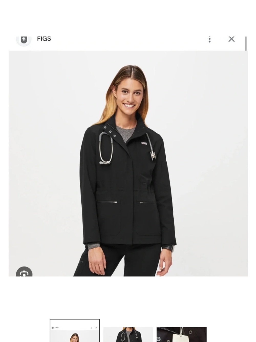 Figs Women’s black Page scrub jacket